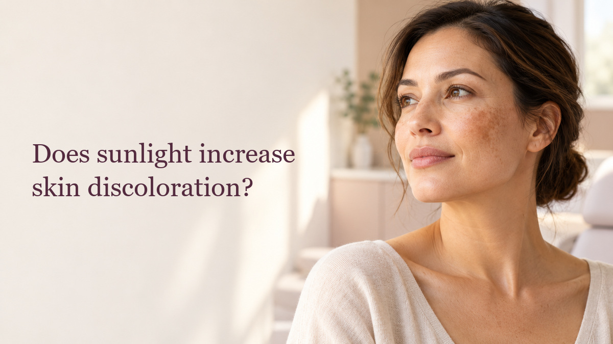 Does sunlight increase skin discoloration?